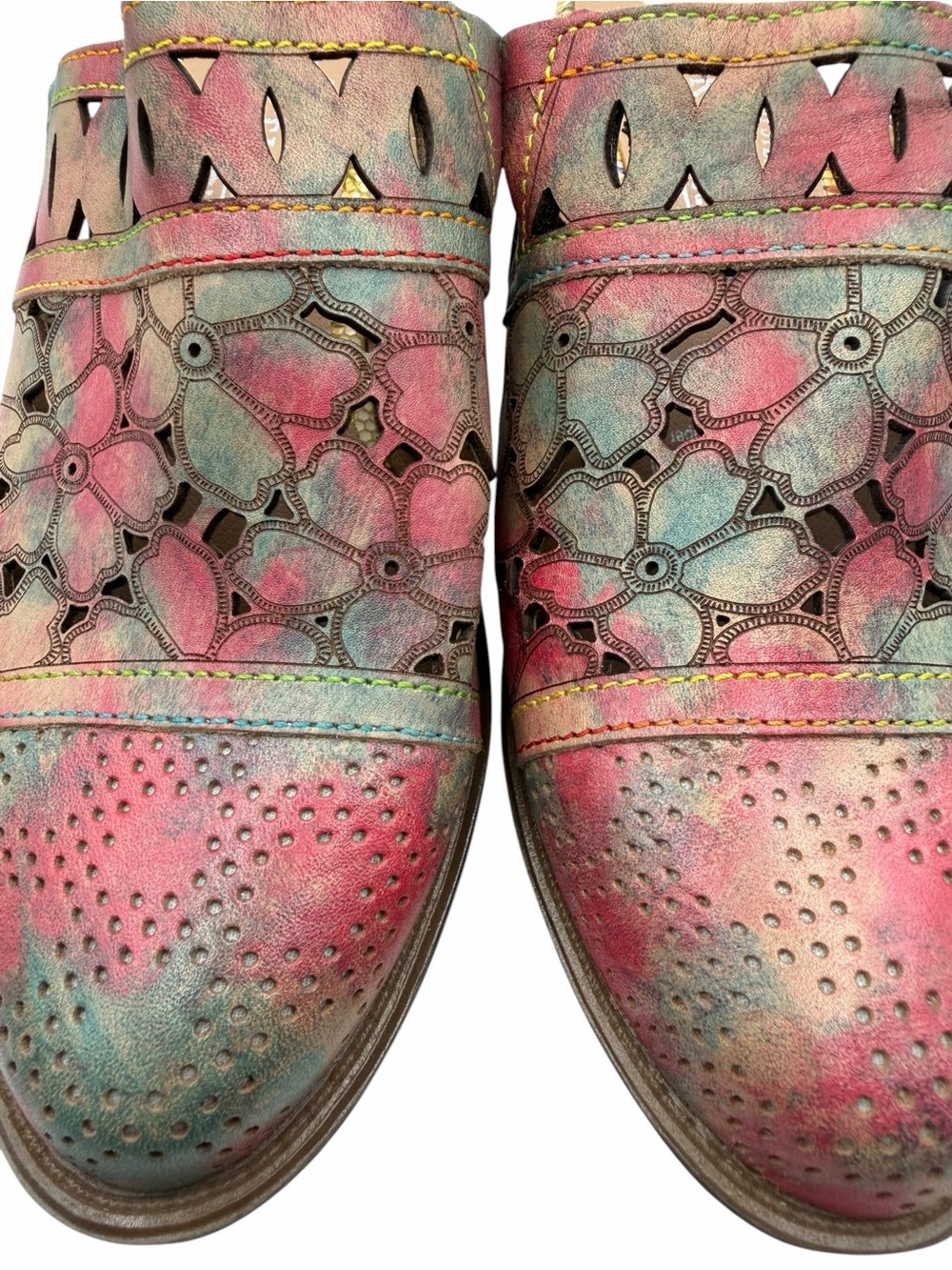 L'ARTISTE by Spring Step Rosalinda Leather Mules Size EU: 35 US: 5 Boho Style - Picture 6 of 15